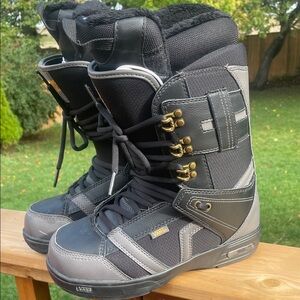 Vans Black and Gray Snowboard Boots